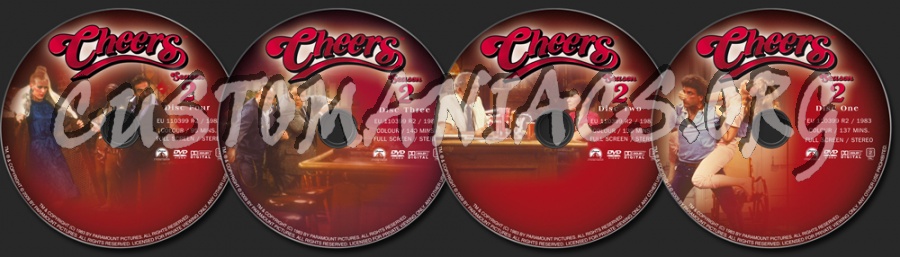 Cheers Season 2 dvd label