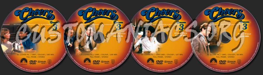 Cheers Season 3 dvd label