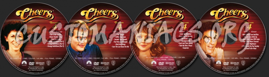 Cheers Season 4 dvd label