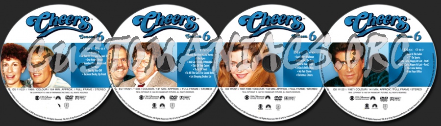 Cheers Season 6 dvd label