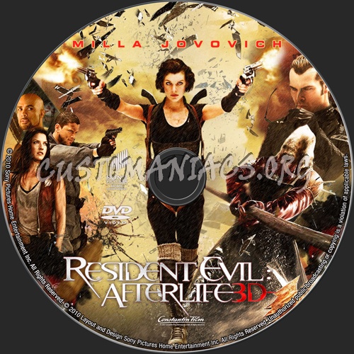 Resident Evil: Afterlife dvd label