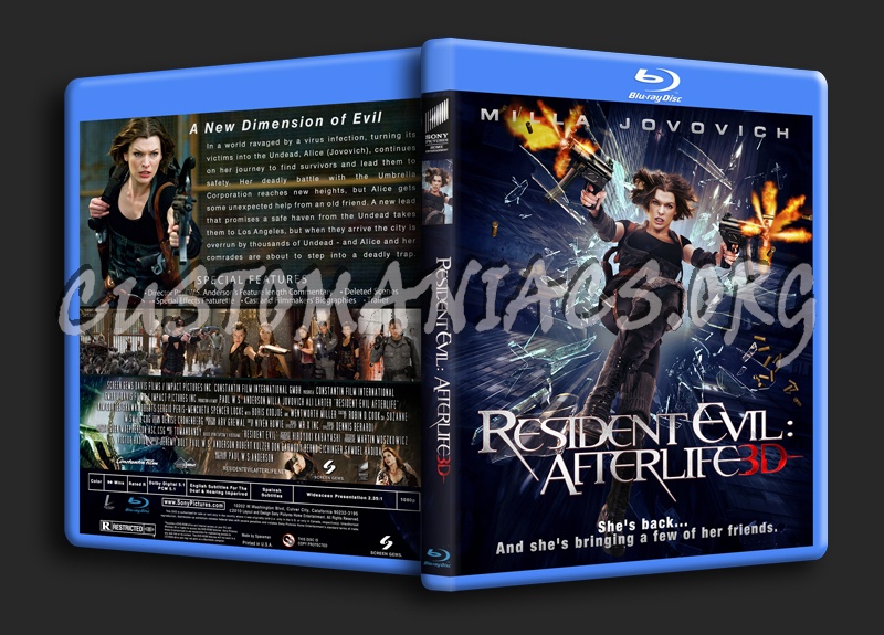 Resident Evil Afterlife blu-ray cover