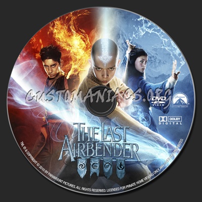 The Last Airbender dvd label