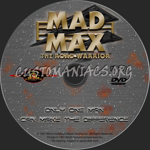 Mad Max 2 Road Warrior dvd label