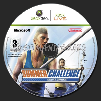 Summer Challenge Athletics Tournament XBox 360 dvd label