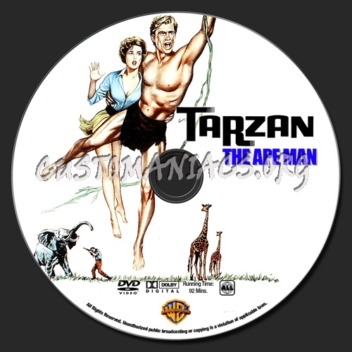 Tarzan The Ape Man dvd label