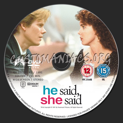 He Said, She Said dvd label