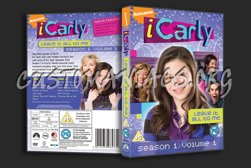 ICarly Season 1 Volume 1 dvd cover