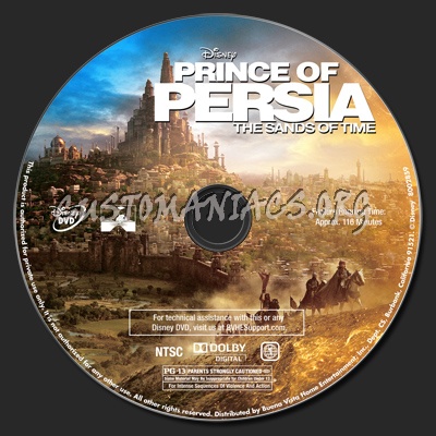 Prince of Persia: The Sands of Time dvd label