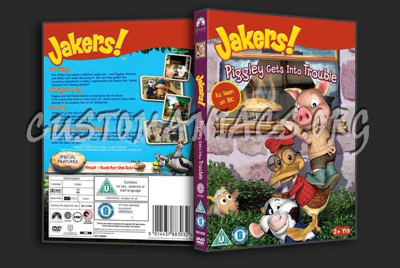 Jakers!  Piggley Gets Into Trouble dvd cover