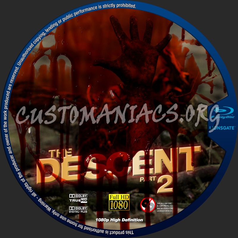 The Descent Part 2 blu-ray label