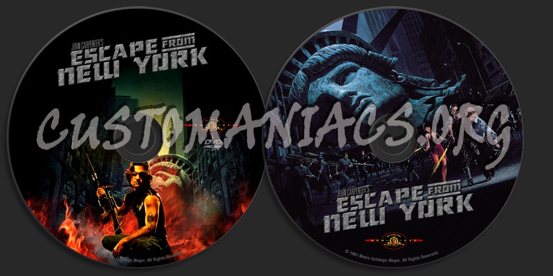 Escape from New York dvd label