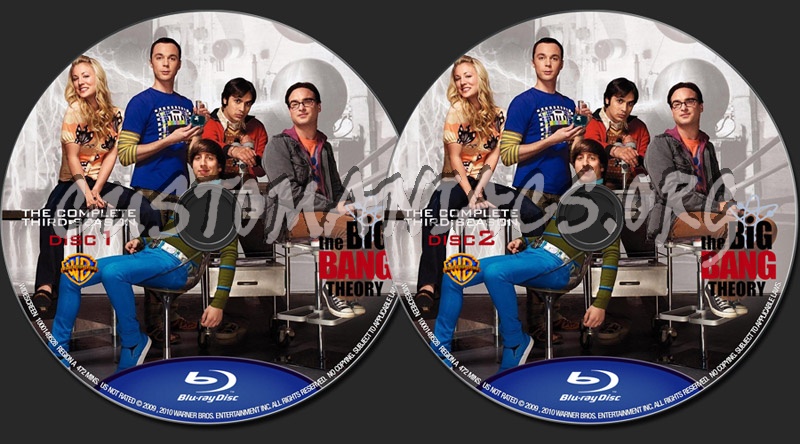 The Big Bang Theory Season 3 blu-ray label