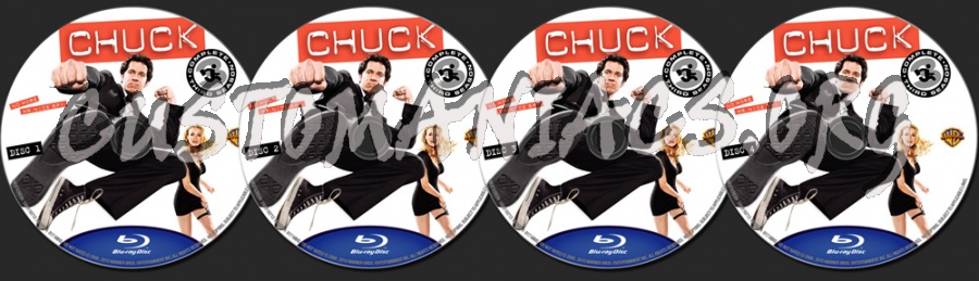 Chuck Season 3 blu-ray label