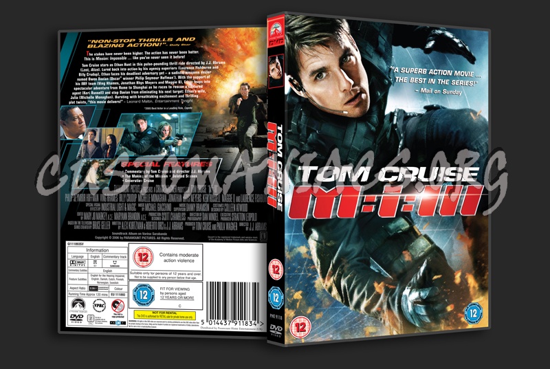 Mission Impossible 3 dvd cover