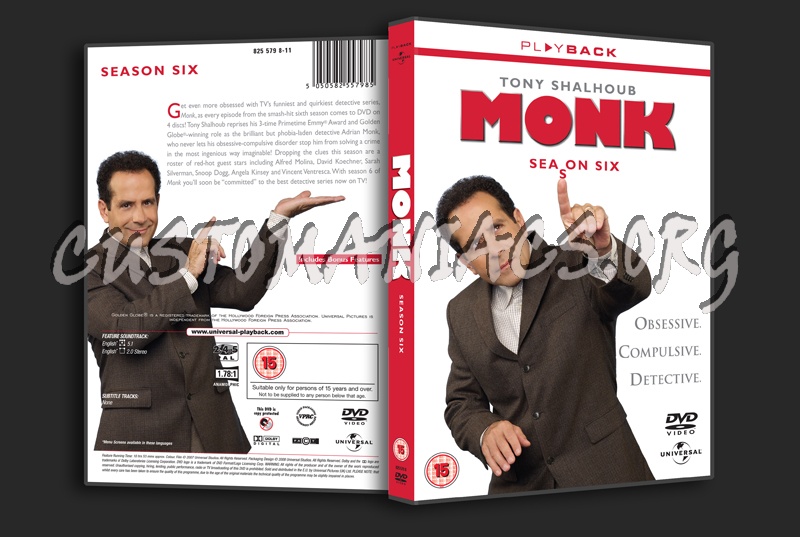 Monk Season 6 dvd cover