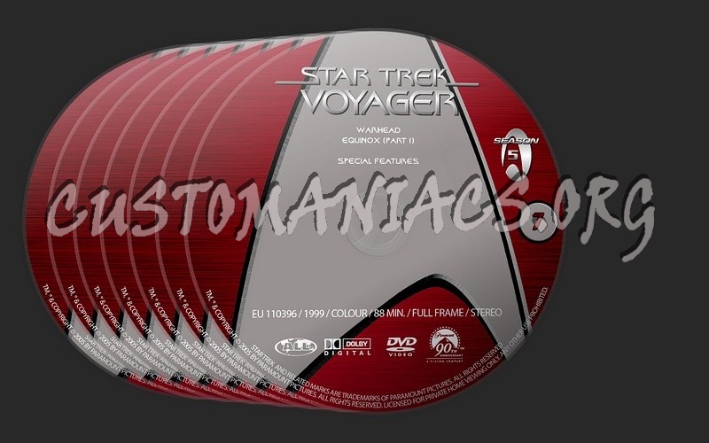 Star Trek Voyager Season 5 dvd label