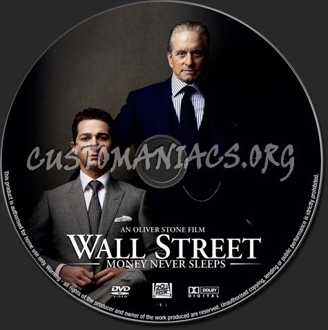 Wall Street Money Never Sleeps dvd label