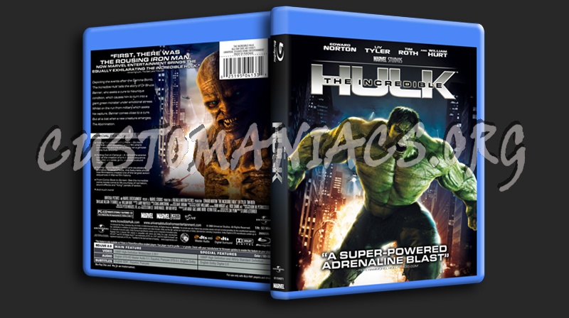 The Incredible Hulk blu-ray cover