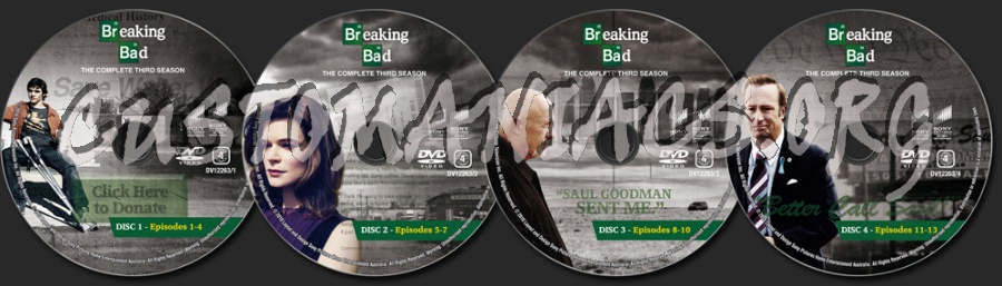 Breaking Bad Season 3 dvd label