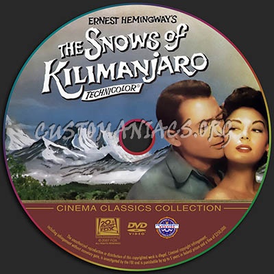 The Snows of Kilimanjaro dvd label