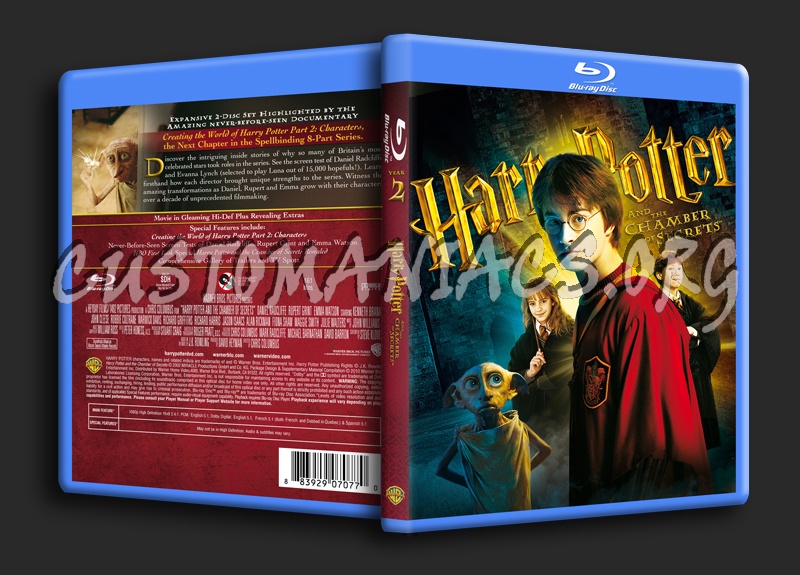 Harry Potter And Chamber Of Secrets blu-ray cover