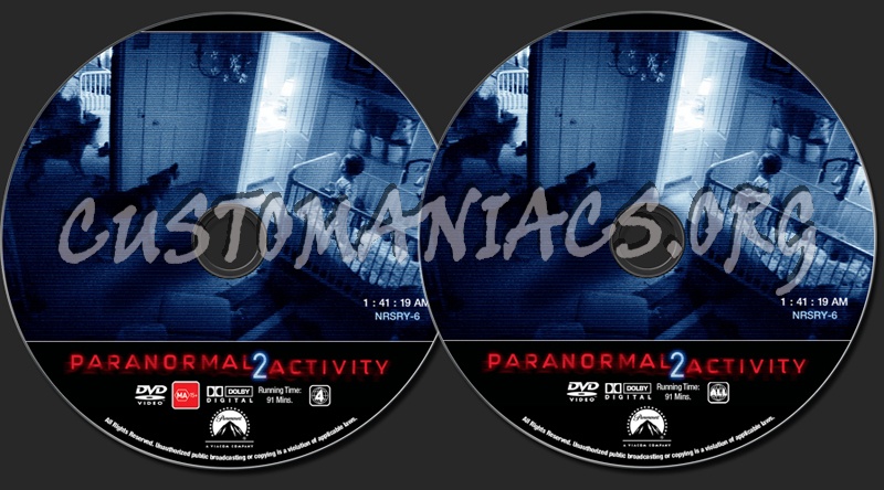 Paranormal Activity 2 dvd label