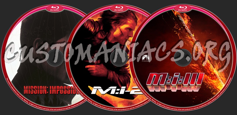 Mission Impossible I, II, III blu-ray label