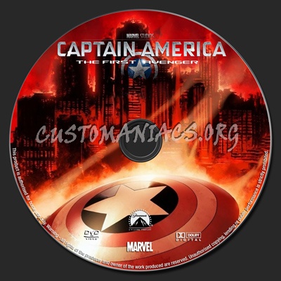 Captain America The First Avenger dvd label