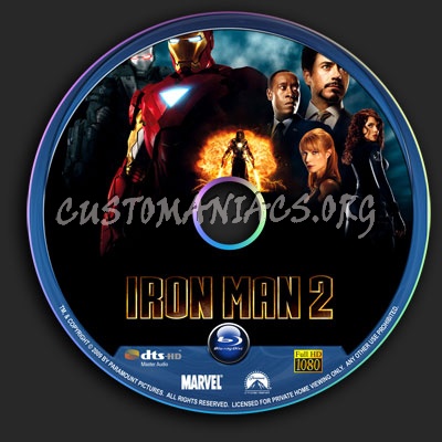 Iron Man 2 blu-ray label