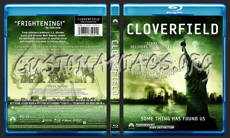 Cloverfield blu-ray cover