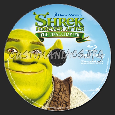 Shrek Forever After blu-ray label