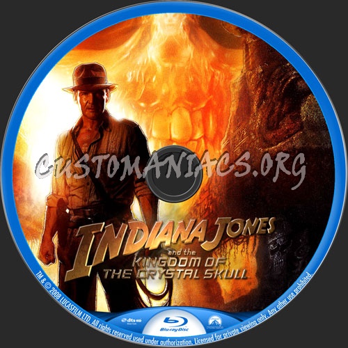 Indiana Jones & The Kingdom Of The Crystal Skull blu-ray label