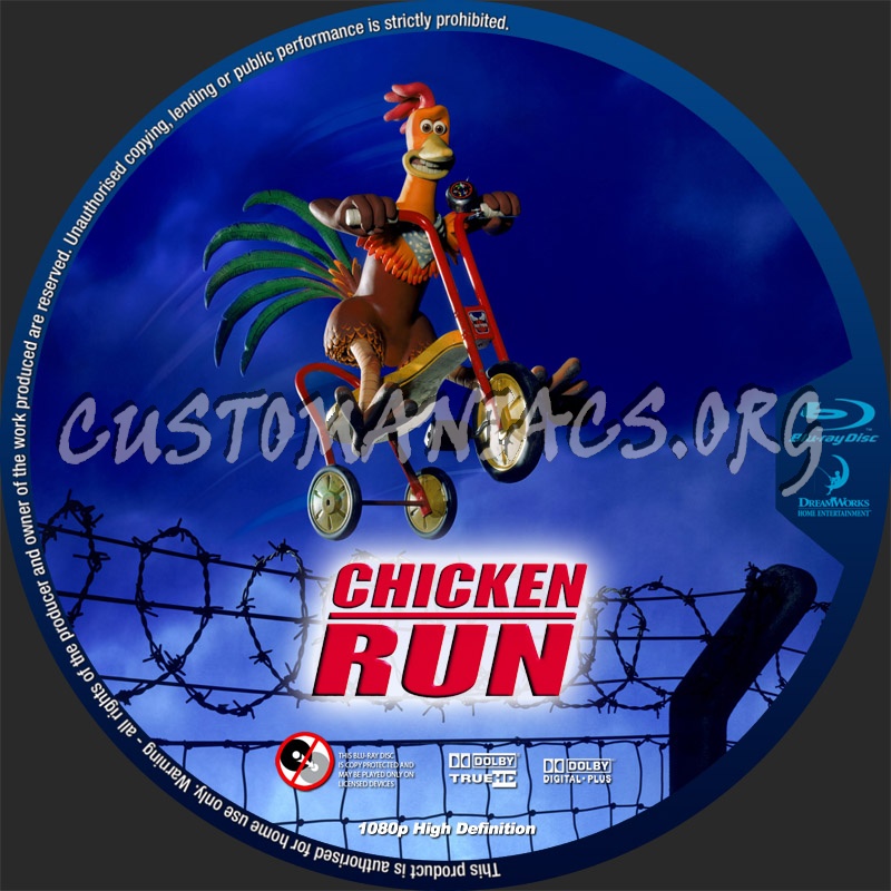 Chicken Run blu-ray label