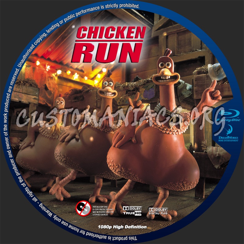 Chicken Run blu-ray label