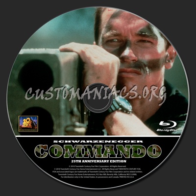 Commando blu-ray label