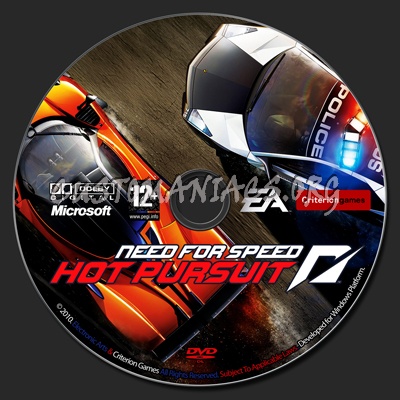 Need For Speed Hot Pursuit dvd label