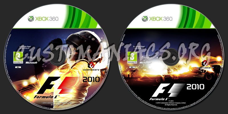 F1 2010 dvd label