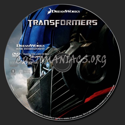 Transformers dvd label