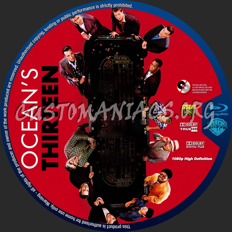 Ocean's Thirteen blu-ray label