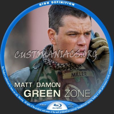 Green Zone blu-ray label