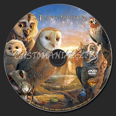 Legend of the Guardians The Owls of Ga Hoole dvd label