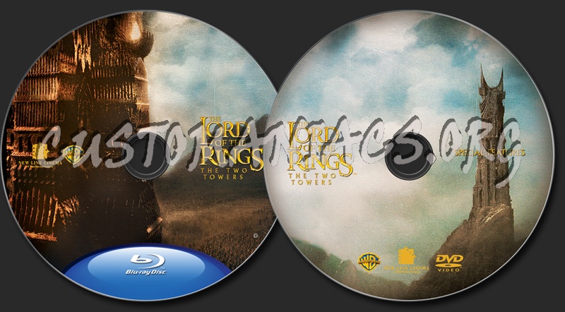 The Lord of the Rings: The Two Towers blu-ray label