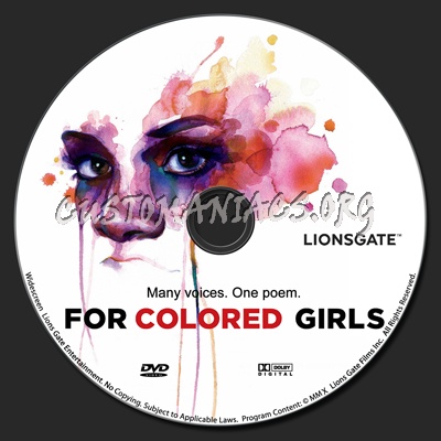 For Colored Girls dvd label