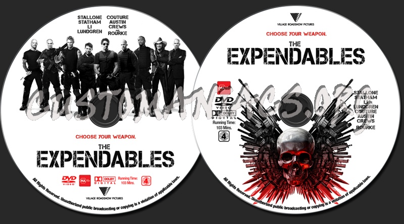 The Expendables dvd label