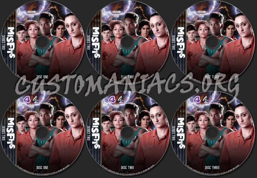 Misfits - Series 2 - TV Collection dvd label