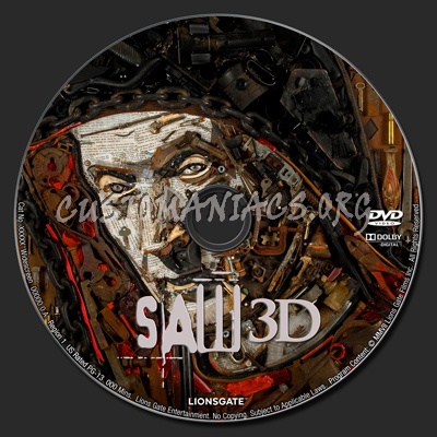 Saw 3D dvd label