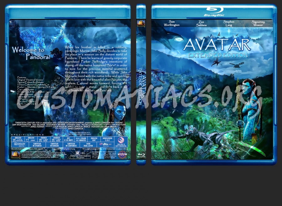 Avatar Extended Edition blu-ray cover