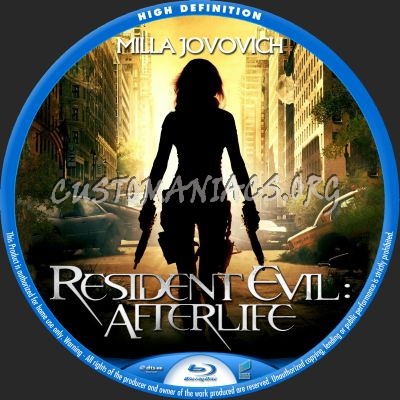 Resident Evil: Afterlife blu-ray label