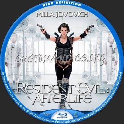 Resident Evil: Afterlife blu-ray label